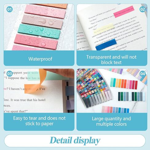 ReliThick 8000 Pcs annotation tabs Sticky Tabs for Books Transparent Sticky Notes Multi Colored Writable Page Markers Book Flags Strip for Annotating Reading Supplies Bookish Gift(Gradient Color) in Saudi Arabia