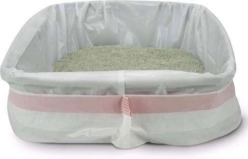 PETSWORLD Cat Litter Box Liners, Heavy Duty Litter Pan Liners Bags with Drawstring for Pet Cat Litter Tray (Unscented) (JUMBO - 45 x 18 Inches, 25 Count) in Saudi Arabia