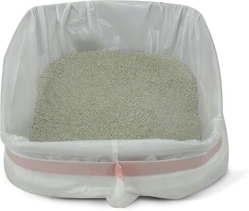 PETSWORLD Cat Litter Box Liners, Heavy Duty Litter Pan Liners Bags with Drawstring for Pet Cat Litter Tray (Unscented) (JUMBO - 45 x 18 Inches, 25 Count) in Saudi Arabia