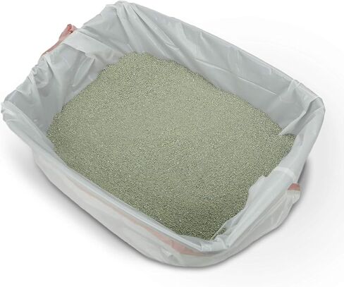 PETSWORLD Cat Litter Box Liners, Heavy Duty Litter Pan Liners Bags with Drawstring for Pet Cat Litter Tray (Unscented) (JUMBO - 45 x 18 Inches, 25 Count) in Saudi Arabia