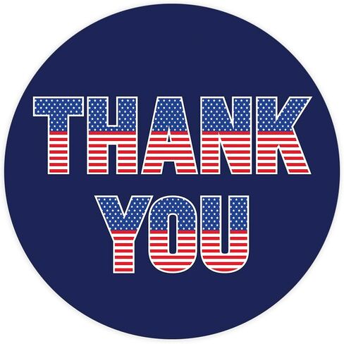 Andaz Press 40 Pack 4th of July Stickers, 2" Navy Blue Thank You American Flag Fourth of July Stickers, USA Patriotic Stickers for Kids 4th of July Party Favors Memorial Day Veterans Day Red Stickers in Saudi Arabia