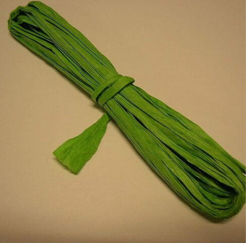 40FT Green Nature Paper Raffia Ribbon Paper String – ¼" Wide for DIY Craft, Gift Wrapping Decoration, Packing Paper Twine Ribbon, Craft Ribbon for Crochet in Kuwait