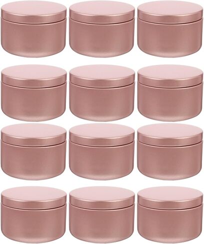 Beavorty 12pcs Candle Jar Candle Containers with Lid Empty Round Candle Tin 4 Oz Candle Wax Round Metal Containers Cookie Tins Candle Storage Tins Canning Kit Tea Travel Cup Aluminum in Saudi Arabia