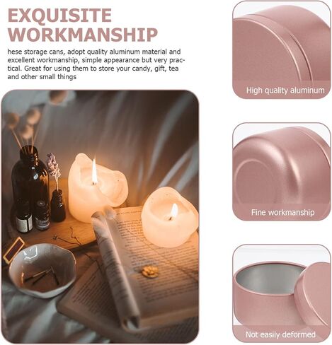 Beavorty 12pcs Candle Jar Candle Containers with Lid Empty Round Candle Tin 4 Oz Candle Wax Round Metal Containers Cookie Tins Candle Storage Tins Canning Kit Tea Travel Cup Aluminum in Saudi Arabia