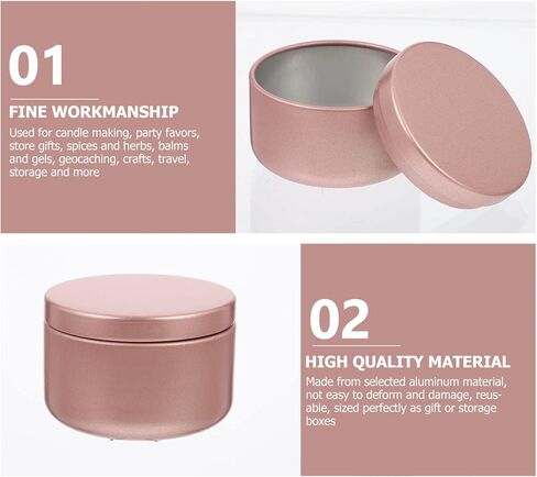 Beavorty 12pcs Candle Jar Candle Containers with Lid Empty Round Candle Tin 4 Oz Candle Wax Round Metal Containers Cookie Tins Candle Storage Tins Canning Kit Tea Travel Cup Aluminum in Saudi Arabia