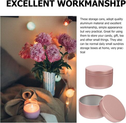 Beavorty 12pcs Candle Jar Candle Containers with Lid Empty Round Candle Tin 4 Oz Candle Wax Round Metal Containers Cookie Tins Candle Storage Tins Canning Kit Tea Travel Cup Aluminum in Saudi Arabia