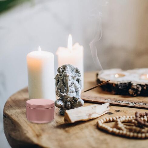Beavorty 12pcs Candle Jar Candle Containers with Lid Empty Round Candle Tin 4 Oz Candle Wax Round Metal Containers Cookie Tins Candle Storage Tins Canning Kit Tea Travel Cup Aluminum in Saudi Arabia
