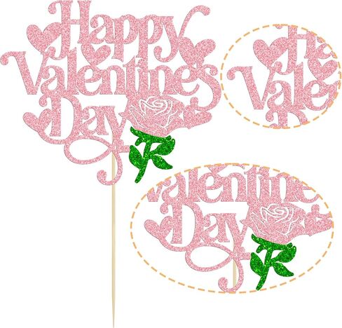 Gyufise 24Pcs Galentines Day Cupcake Toppers Red Glitter Happy Galentines Day Cupcake Picks for Galentine's Day Decoration Friends Galentines Party Decor Valentines Day Party Supplies in Kuwait