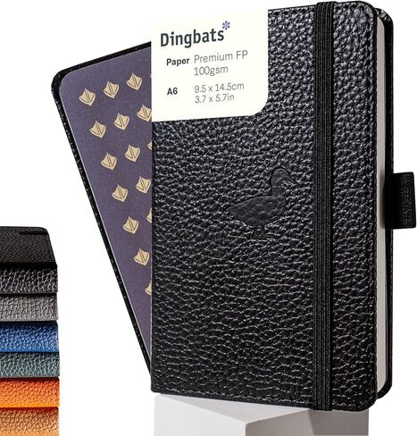 Wildlife A6 Grid Pocket Notebook - PU Leather Hardcover Small Journal for Work, Travel - Pocket, Elastic Closure, Pen Holder, Bookmark in Saudi Arabia