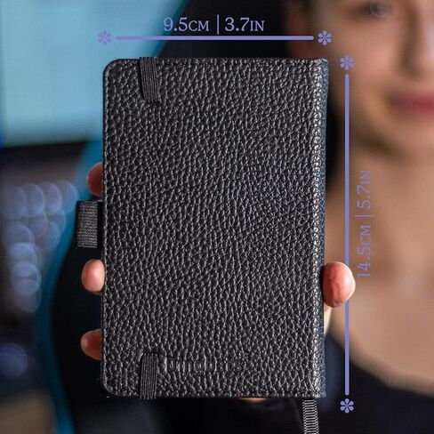 Wildlife A6 Grid Pocket Notebook - PU Leather Hardcover Small Journal for Work, Travel - Pocket, Elastic Closure, Pen Holder, Bookmark in Saudi Arabia