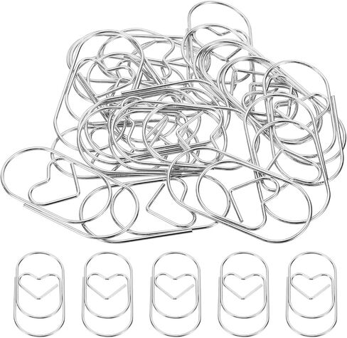 MECCANIXITY Paper Clip Heart-Shaped Cute Decorative Fun Clips Bookmarks 2 Inch Blue for Organize Office Home, Pack of 20 in Kuwait