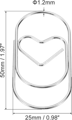 MECCANIXITY Paper Clip Heart-Shaped Cute Decorative Fun Clips Bookmarks 2 Inch Blue for Organize Office Home, Pack of 20 in Kuwait