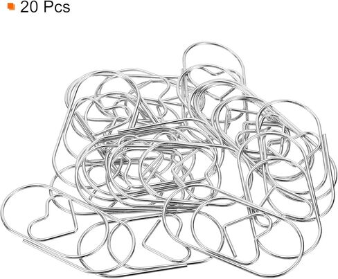 MECCANIXITY Paper Clip Heart-Shaped Cute Decorative Fun Clips Bookmarks 2 Inch Blue for Organize Office Home, Pack of 20 in Kuwait