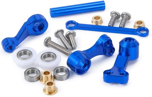 Aluminum Steering Bellcrank Assembly Set Compatible with Tamiya CC01 1/10 RC Crawler Car Upgrade Parts Metal Steering Assembly Kit (Black) in Kuwait