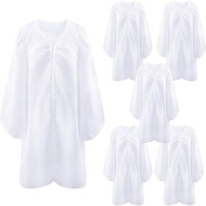 6 Pack Unisex Matte Choir Robes Baptism Robes Costume Graduation Robes for Church Event Pastor Judge Costume