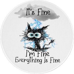 This is fine Dog Fire Mouse Pad Funny Meme Cute Round Mousepad with Non-Slip Rubber Base Inspirational Motivational Desk Decor Accessories for Laptop Gaming Office 8 Inch