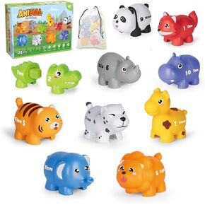 Learning Toys for 2 3 4 Year Old, 52 Pcs ABC Animal Alphabet Match Game with Uppercase Lowercase, 10 Different Animal Figures, Preschool Activities Montessori Fine Motor Toys for Toddlers Kids