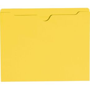 Smead File Jacket, Reinforced Straight-Cut Tab, Flat-No Expansion, Letter Size, Yellow, 100 per Box (75511)