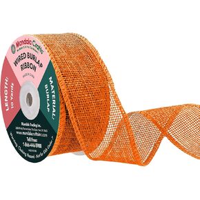 Mandala Crafts Pink Burlap Wired Ribbon 1 Inches Wide Jute Ribbons for Crafts - 10 Yds Roll Rustic Burlap Wrap Trim Ribbons for Wreaths Bows Party Decoration