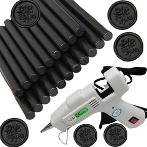 Wax Seal Kit, Atopbb Black 20Pcs Sealing Wax Sticks with Glue Gun Great for Wax Seal Stamp, Wax Seal Sticks Used for Wedding, Invitations and Gift Wrapping (20, black)