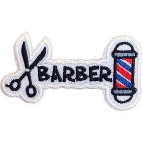 Barber*Iron On Patches Embroidered Applique Iron On for Clothing,Fabric.