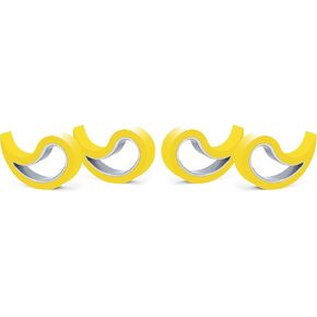Stoppy Door and Window Stopper, Multi-Functional Door and Window Wedge, Convenient Door Hook, Window Clamp, Keep Doors and Windows Open with Ease, Home and Office Accessory, (Yellow, 4 Pack)