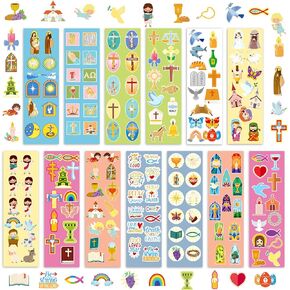Jetec 1600 Pcs Religious Easter He Lives Christian Stickers for Kids Assorted Jesus Stickers Cross Bible Butterfly Decals for Easter Church Rewards Classroom Party Favor(Rustic)