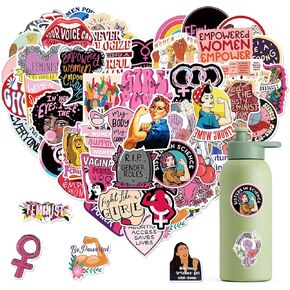 50Pcs Inspirational Feminist Stickers Pack Girl Power Women's Rights Activism Waterproof Vinyl Stickers for Laptop Water Bottles Proud Feminist Decal Fearless Female Stickers Gifts for Girls Women