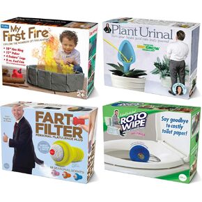 Prank Pack Prank Gift Box Bundle Set 1, 4 Unique Gift Boxes, Wrap Your Real Present in a Funny Authentic Prank-O Gag Present Box, Medium-Sized Novelty Gifting Box for Pranksters