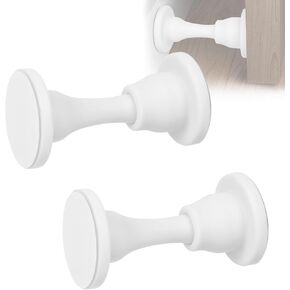 2 Pack Door Stoppers Silicone Door Catch, Double-Sided Adhesive Door Stop for Wall Mount, Reusable Door Holder for Bottom of Door (Grey)