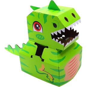 Cardboard Playhouse 1 Set Wearable Carton Animal Cardboard Costume Color Dino Species Wearable Cardboard Dinosaurs Toys Kids Clothes Wearable DIY Toy Dinosaurs Paper fold Child