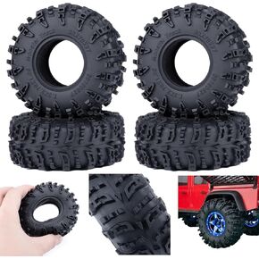 RCHUBAM 1.3 RC Crawler Tires 70 * 27mm TRX4M 1.3" Large RC Mud Tires Compatible with TRX4M SCX24 1/18 1/24 RC Crawler Cars (A)