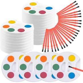 Mini Watercolor Paint Set, Pack of 24, Bulk Paint Palette, 5 Color Mini Paint Set Kit with Brushes, Art Party Favors for Kids 3-5 Boys & Girls, Educational Paint Party Favors for Party in Kuwait