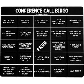 Fun and Functional Conference Call Bingo Mouse Pad - Perfect Office Gift for Co-Workers - Spice Up Virtual Meetings with Humor and Efficiency (Pink)