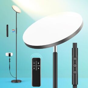 LED Floor Lamp, 3000LM 30W Super Bright Standing Lamp, 300W Equivalent Modern Torchiere Sky Lamp, 2700K-6500K Stepless Dimming with Remote & Touch Control, 69" Tall Lamp for Living Room Bedroom Office