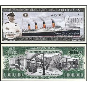 Anime Source RMS Titanic Ocean Liner White Star Line Boat Ship Commemorative Novelty Million Bills - Lot of 25