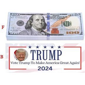 YIQILAFADA 100 Pcs Trump 100 Dollar Bills Prank, Donald Trump 2024 Money Bills Vote for Trump Prank $100 Bills