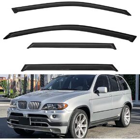 4pcs Front+Rear Smoke Tint Sun/Rain Guard Outside Mount Tape-On Vent Window Visors Compatible with 10-17 Terrain