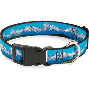 Buckle-Down 16-23" Landscape Snowy Mountains Plastic Clip Collar, Wide Medium