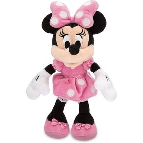 Disney Minnie Mouse Plush - Pink - Mini Bean Bag - 9½ Inches, Mickey and Friends, Iconic Cuddly Toy Character in Pink Polka Dot Dress and Bow with Embroidered Features, for All Ages, Toy Figure