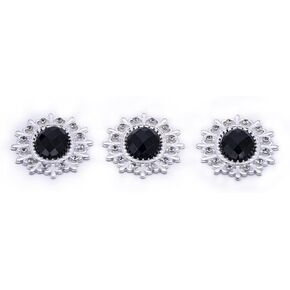 5PCS 28 * 25MM Rhinestone Buttons for Needlework Sewing Flatback Embellishments Decorative Button for Clothing DIY Manualidades Wedding Accessories Decorative