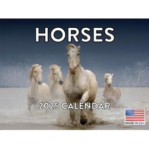 Horse Calendar 2025 Horses Monthly Wall Calender 12 Month | American Made In The USA