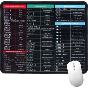 اختصارات Excel Mousepad غير زليفة Pro Mouse Mat Rubber قاعدة ممتدة المكتب المكتبي حصيرة القماش القابلة للغسل حصيرة المكتب للمكتب للموظفين هدايا الموظف في المنزل