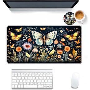 Gaming Large Mouse Pad for Desk,31.5x11.8in,Extended XL Big Mousepad, with Anti-Skid Rubber Base with Stitched Edges Writing Pad,Keyboard Mouse Mat,Office DeskMat,Tree of Life