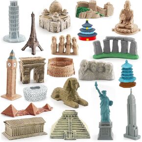 ONEST 20 Pieces Mini World Building Model Playsets Famous Architecture Figurines Toys for Boys and Girls