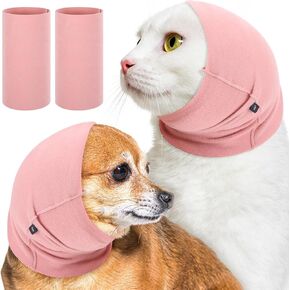 2Pcs Quiet Ears for Dogs, Hood for Dogs, Dog Ear Cover Hoodies, Dog Calming Aid for Anxiety Relief, Original Calming Band for Dogs & Cats, Pet Grooming & Force Drying