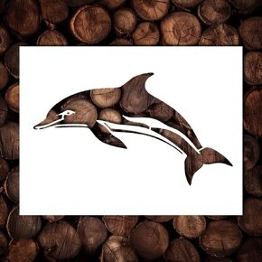 Dolphin Stencil Template - Reusable Dolphins Ocean Creatures Stencils for Painting on Wood, Glass, Wall Rock, Walls, Canvas, Glassware, Spray Painting, Airbrushing, Crafts (8.5x11)