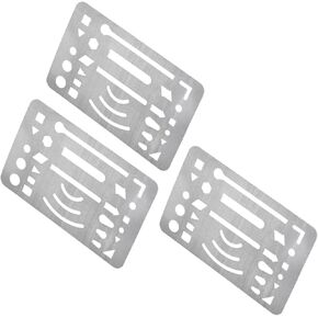 3pcs Erasing Shield - 27 Patterns Stainless Steel Drawing Template Design Tools for Art Drawing Use | Silver Tone