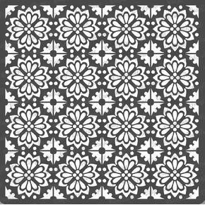 CrafTreat Reusable Tile Pattern Stencils for Painting on Wood, Wall, Tile, Canvas, Paper, Fabric and Floor - Tile Flowers Small Stencil - 6x6 Inches - DIY Art and Craft Stencils Pattern for Painting