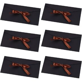 10 Pcs Kraft Envelopes Gift Card Envelopes Wedding Invitation Envelopes Letter Envelopes Vintage Christmas Money Envelopes with Ribbons for Valentine's Day Mother's Day Red